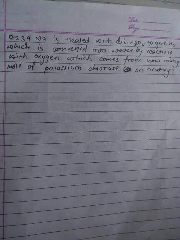 Question image for 0.23 gram na is treated with dilute sulphuric aci